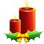 Candles with ribbon christmas
