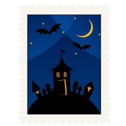 Stamp haunted house halloween