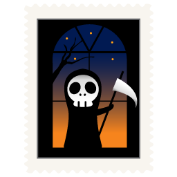 Stamp skeleton halloween