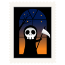 Stamp skeleton halloween