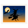 Stamp witch halloween