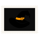 Hat witch halloween stamp