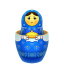 Blue matreshka inside icon