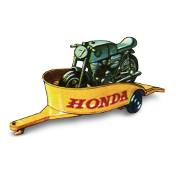 Honda with motorcycle matchbox trailer