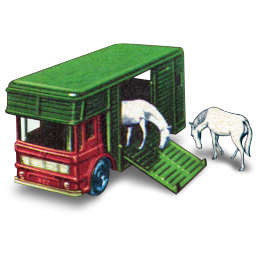 Horse box with two matchbox horses