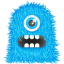 Blue monster button