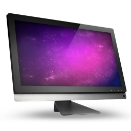 Computer violet space monitor