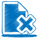 Blue document cross