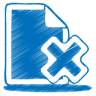 Blue document cross