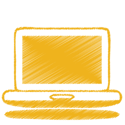 Yellow laptop eletro monitor