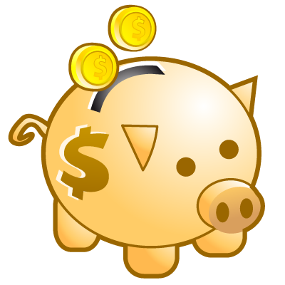 Deposit piggy bank save money