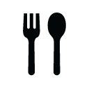 Monotone spoon launch restaurant dinner fork eat