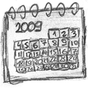 Handdrawn 2009 date calendar