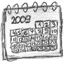 Handdrawn 2009 date calendar