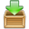 Load download wooden box green arrow