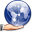 World sharing share hand internet earth