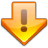 Alert exclamation orange update arrow download