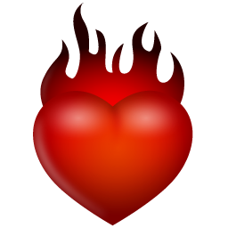 Heart love fire valentines day