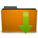 Down download arrow folder orange