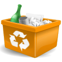 Trashcan new orange recycle bin garbage