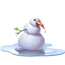 Winter pool snowman