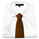 White tie brown shirt
