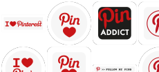 Pinterest Stickers Icon Set